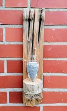 Treibholz Schwemmholz Wandbrett Wanddeko Glas Teelichthalter Kerzenhalter Vase