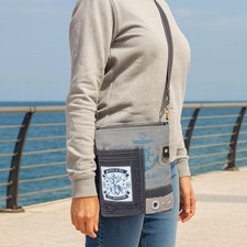 Sunsa Maritim Umhängetasche. Blaue Crossover Tasche. Canvas Schultertasche