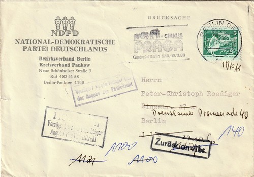 Ddr brief maschinenstempel - brief,