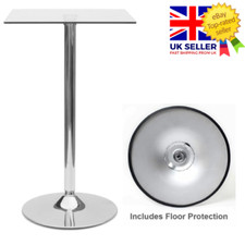 NEU Quadratischer Klarglas Esstisch Bar Tisch - Chrom Küche Frühstück Esszimmer Verleger