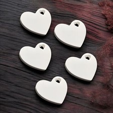 5 x Keramik Herz Anhänger mit