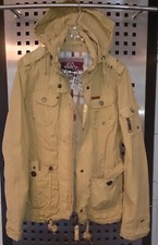 Khujo Jacke Gr.S/M sportlich Kapuze Kordel senffarben Gürtel