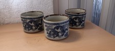 3 Steingut Teebecher mit Drachen Motive Höhe ca. 6 cm Durchm. ca. 7 cm
