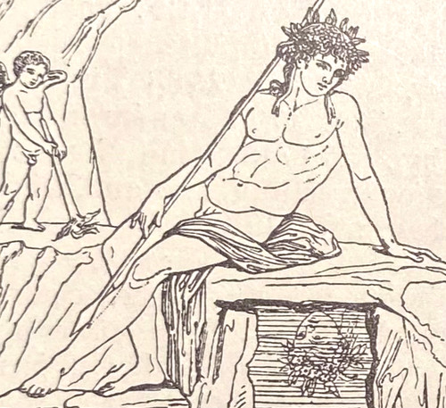 Alte lithographie narkissos - alte, lithographie,