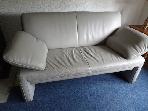 Ledercouch*hellgrau*1,60