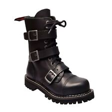 Angry Itch 10-Loch 3-Buckle Gothic Punk Army Ranger Lederstiefel