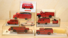 8x LKW Brekina 34003, 36650, 40203 Wiking Feuerwehr Oldtimer Sammlung H0 1:87