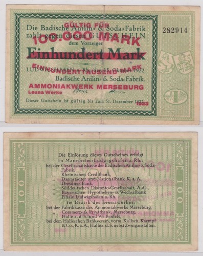 100000 mark banknote - mark, leuna