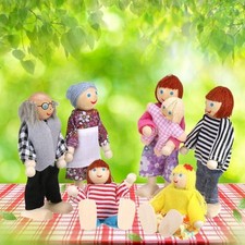 7 Holzpuppen Familie Miniatur