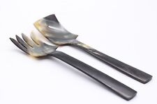 Salatbesteck aus Horn Vorlegebesteck Naturhorn Vintage alt Länge 23 cm