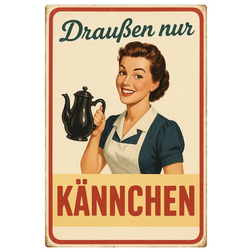 Kännchen kaffee blechschild - blechschild, |