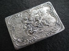 Schnupftabakdose Silber 800 Tabatiere Visitenkartenetui 4 Putti Jugendstil 1890
