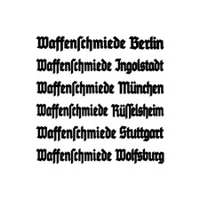 20cm Aufkleber Waffenschmiede