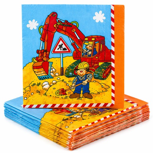 Servietten bagger baustelle - servietten,