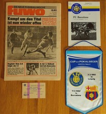1.FC Lokomotive Leipzig vs. FC Barcelona, Ticket, Wimpel, Heft und FuWo! Selten!