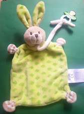 Ergee Kik Schmusetuch 🐰 HASE KANINCHEN mit SCHNULLERBAND 🐰 grün Rauten NEU