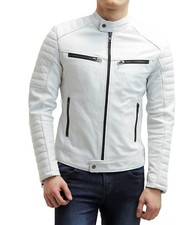 Weiße Lederjacke Herren