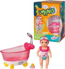 BABY born Minis Badewannen-Spielset mit Minis-Puppe Amy und Ente, 906101 Zapf
