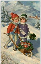 Kinder mit Schubkarren -127882