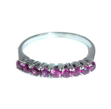 Ring 585 Weißgold 9 Rubine Gr