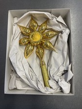 Christbaumspitze Stern mit Reflex Lauscha Glas mundgeblasen und handbemalt