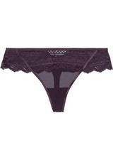 String Gr. 40/42 Aubergine Damenstring Unterwasche Slip Panty Neu*