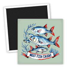 Most Fish Caught - Kühlschrankmagnet Angeln Motiv - Fische декор - Souvenir