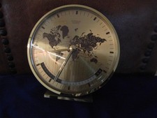 Kienzle Quartz  Schreibtischuhr Messing ø 14cm Weltzeituhr