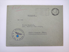 Feldpost 1 Brief ohne Inhalt Thüringen 1942 Landrat Stempel!