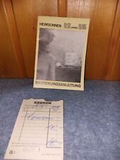 DDR Bedienungsanleitung Heimsonne Q17 u. Q65 - VEB Stern Radio Rochlitz 1983