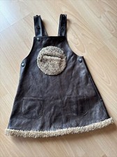 Mädchen Lederkleid mit Träger und Pelz gebraucht Braun Größe 122 / Oktoberfest