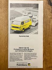 Postreklame VW T3 Bus Bulli Hochdach Original 1982 Vintage Advert Werbung