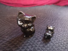 2 kleine schwarzeKatzenfiguren,  aus Sammlungsauflösung, für Setzkasten