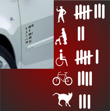 2 Abschußliste Trefferliste Aufkleber 22x11cm R/L Sticker Strichliste Tuning JDM