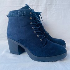 JustFab Navy Blue Chunky Heel