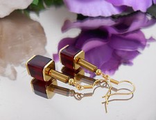 Würfel Ohrhänger Dunkelrot