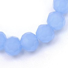 Jade Perlen 4mm Blau FACET KUGELN 50stk Opak HALBEDELSTEIN Schmuck Basteln G157