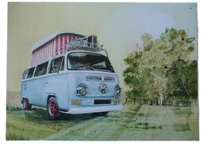 Blechschild camping bulli - blechschild,