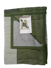 Kuscheldecke Wohndecke Sofadecke Baumwolle Biederlack 150x200 cm grün grau