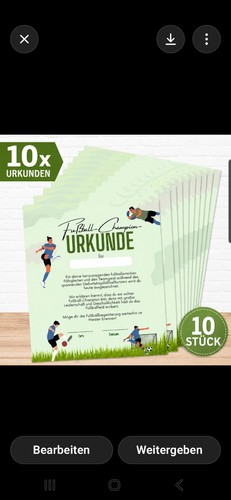 10x urkunde fußball - urkunde,