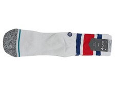 Stance Herren Socken Casual Weiß Gestreift Logo-Print Baumwolle Größe 40