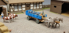 Wiking Pferdewagen alt himmelblau beige alte Deichsel ohne ZH Kannen lose1957-60