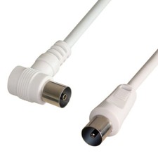 Antennen Kabel 1,5m weiß gewinkelt / gerade KOAX TV BK Anschluss Koaxial