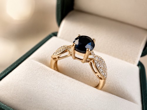 Eleganter goldring mit dunklem - eleganter,