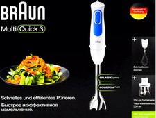 Braun Stabmixer-Set  MQ3025 Edelstahl mit Zerklienerer weiß 700 Watt