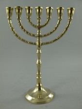 Davidleuchter Menora Kerzenleuchter Kerzenständer Messing vernickelt H.22cm
