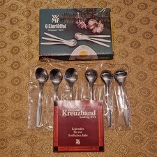  WMF 6 Eierlöffel, Cromargan 18/10, Vintage + Kreuzband Ludwig XVI Kalender