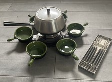 Selten - Vintage Spring Fondue Set mit Schälchen-Karussell und Gabeln