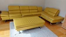 leder eck sofa mit Hocker
