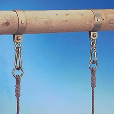 Schaukelschelle Karabinerhaken Schaukelhaken Rundholzpfosten 120 mm verzinkt